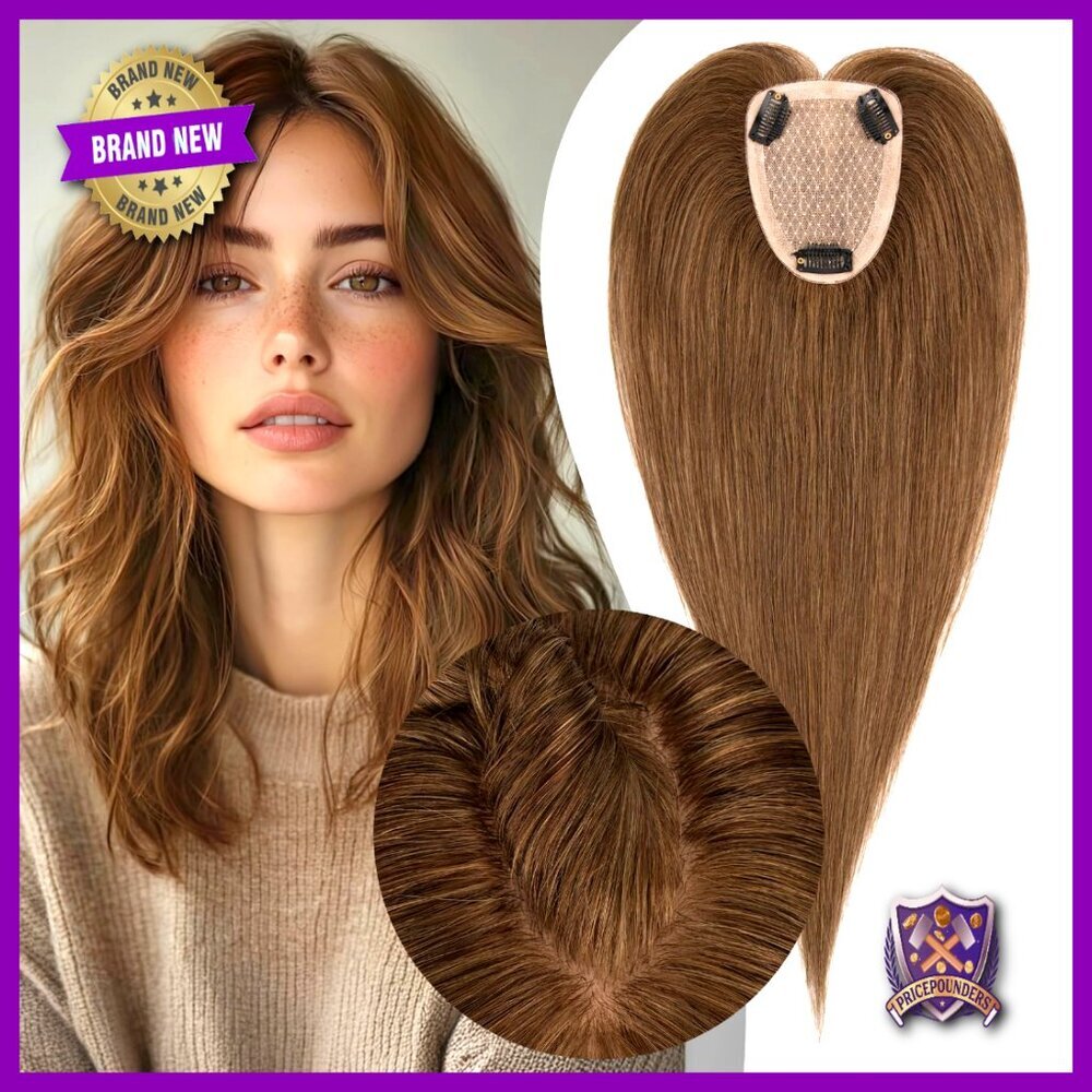 Real Human Hair Topper Handmade Lace Base Free Partable Thin Hair Coverage